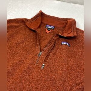 Patagonia Men 1/4 Zip Pullover Sweater Size Xl Orange